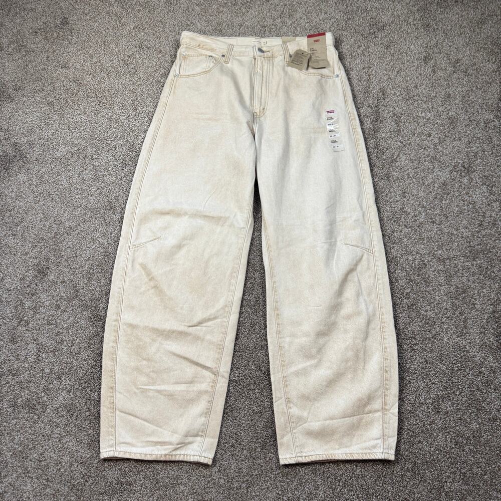 Levi's Cinch Barrel Women's High Rise jeans Size 32x31 Loose Cream Casual
